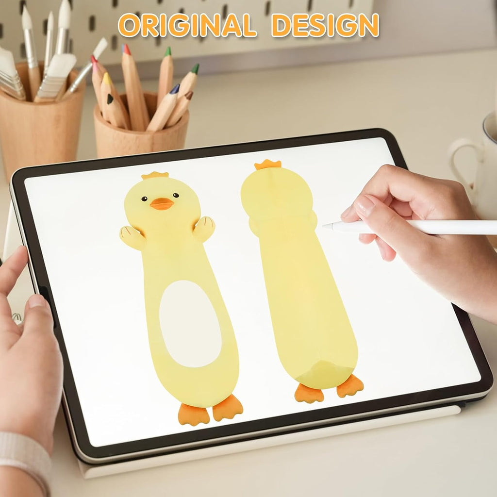 Tianmihou 22 Inch Cute Duck Plush Body Pillow, Soft Squishy Yellow Duck Plush Stuffed Animal Large Toy, Cuddle Long Pillow Plushies Gift…