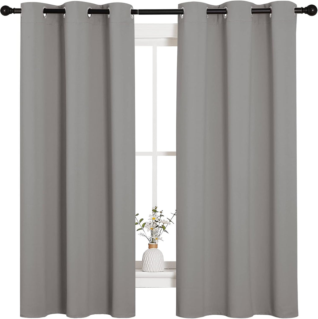 NICETOWN Blackout Curtains 63 inches Long, Thermal Insulated Solid Grommet Top Blackout Curtains/Drapes for Office (Sand Color, 1 Pair…