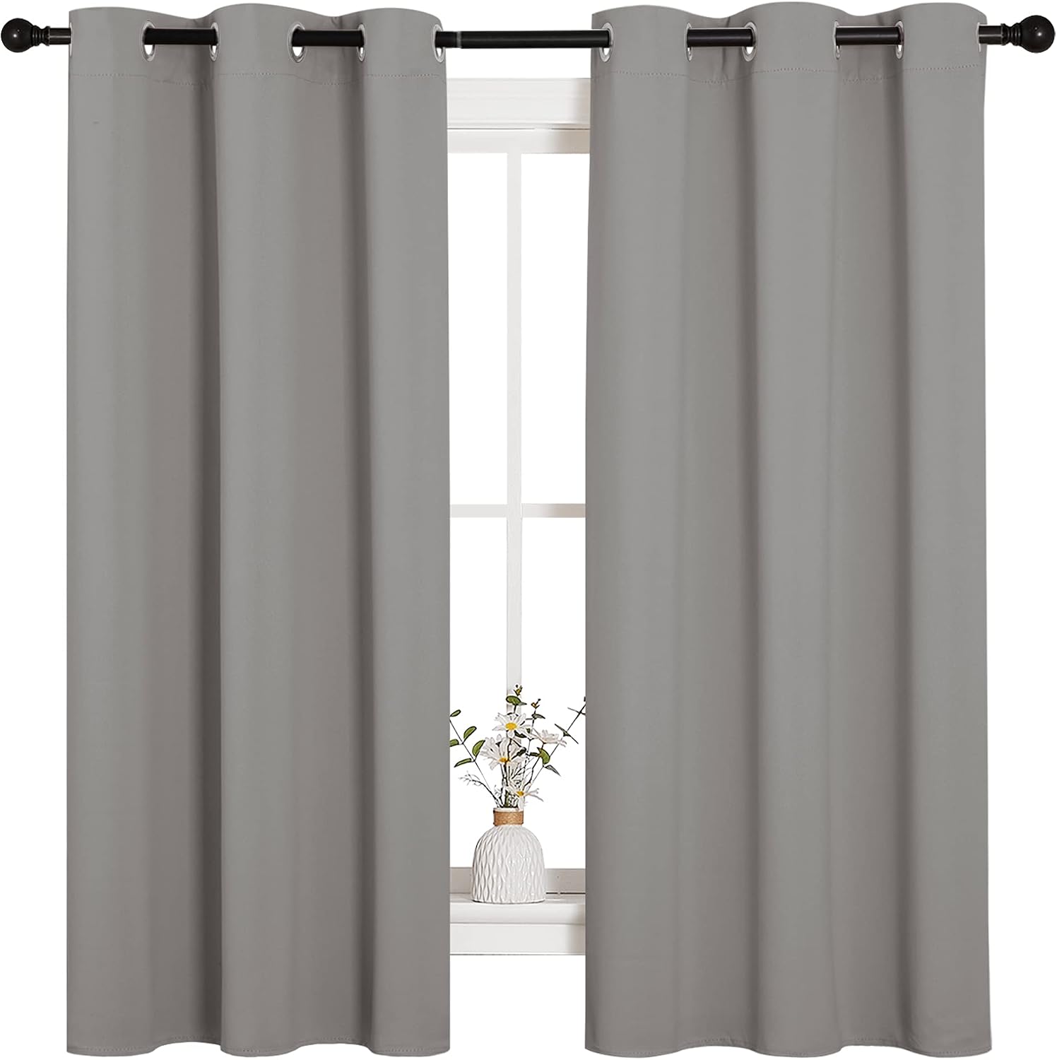 NICETOWN Blackout Curtains 63 inches Long, Thermal Insulated Solid Grommet Top Blackout Curtains/Drapes for Office (Sand Color, 1 Pair…