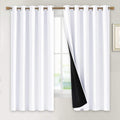Nicetown White 100% Blackout Lined Curtains, 2 Thick Layers Completely Blackout Window Treatment Thermal Insulated Drapes for Kitchen/Bedro…