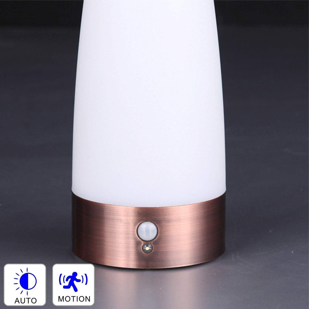 WRalwaysLX 2Pack Round Bedside Lamp PIR Motion Sensor LED Night Light,3 Modes Battery Powered Small Table Lamp, USE 3x1.5VAAA…