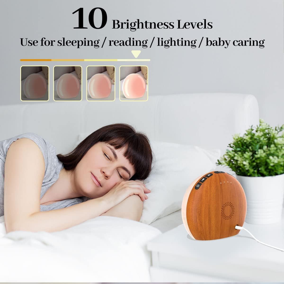 Meditation White Noise Sound Machine with 30 Soothing Sounds 12 Colors Night Light 10 Brightness Levels 32 Volume Level 4 Timers and…