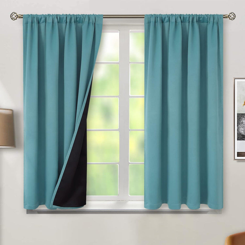 BGment Thermal Insulated 100% Blackout Curtains for Bedroom with Black Liner, Double Layer Full Room Darkening Noise Reducing Rod Pocket…