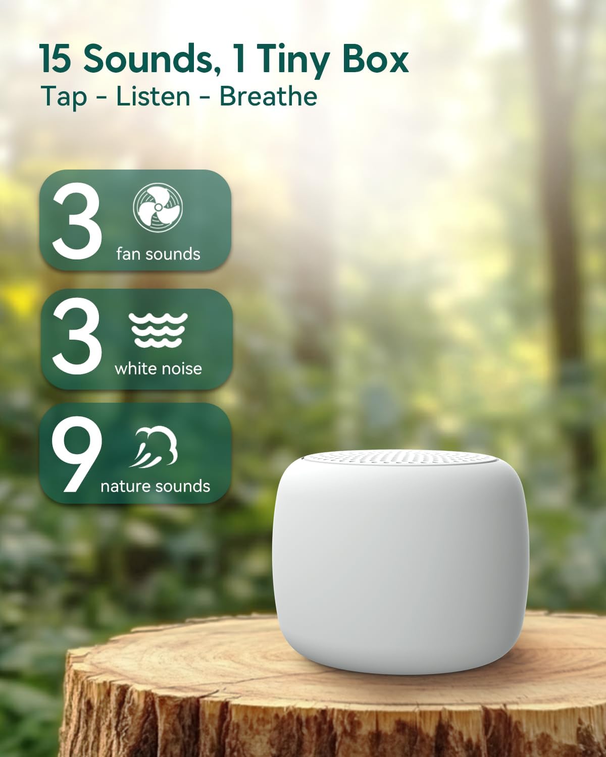 Babelio White Noise Sound Machine for Adults Kids Baby, Mini, 15 Non-looping Sounds, Timer, Memory Function, Easy to Pocket and Travel…