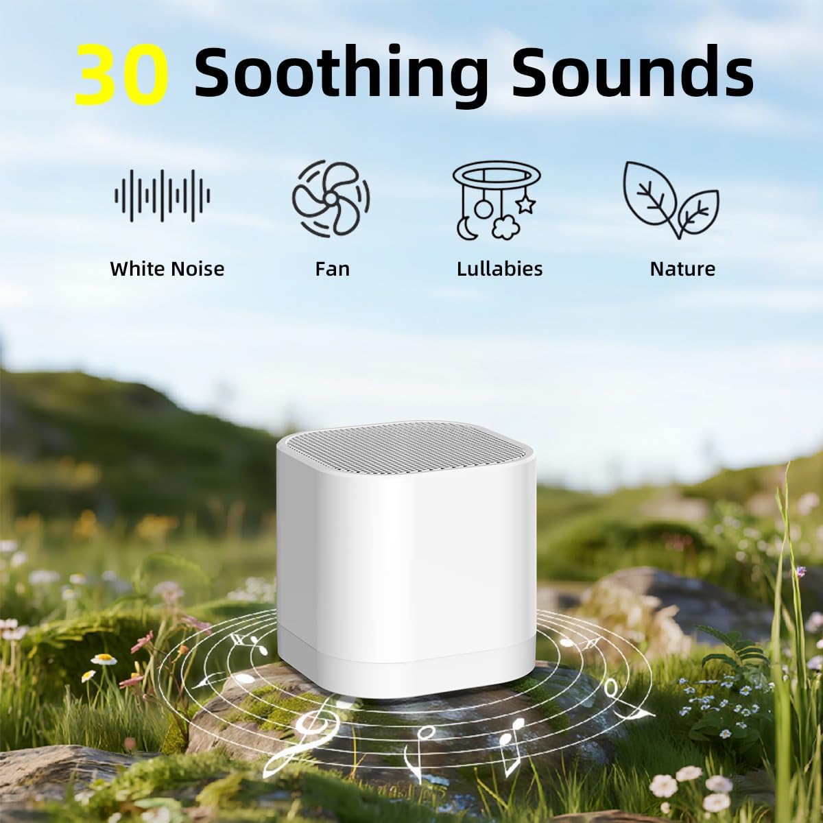 SleeZOO Portable Sound Machine for Sleep Mini White Noise Machine for Baby Kids Adults with 30 Soothing Sounds 4 Timers 32 Volume Levels…