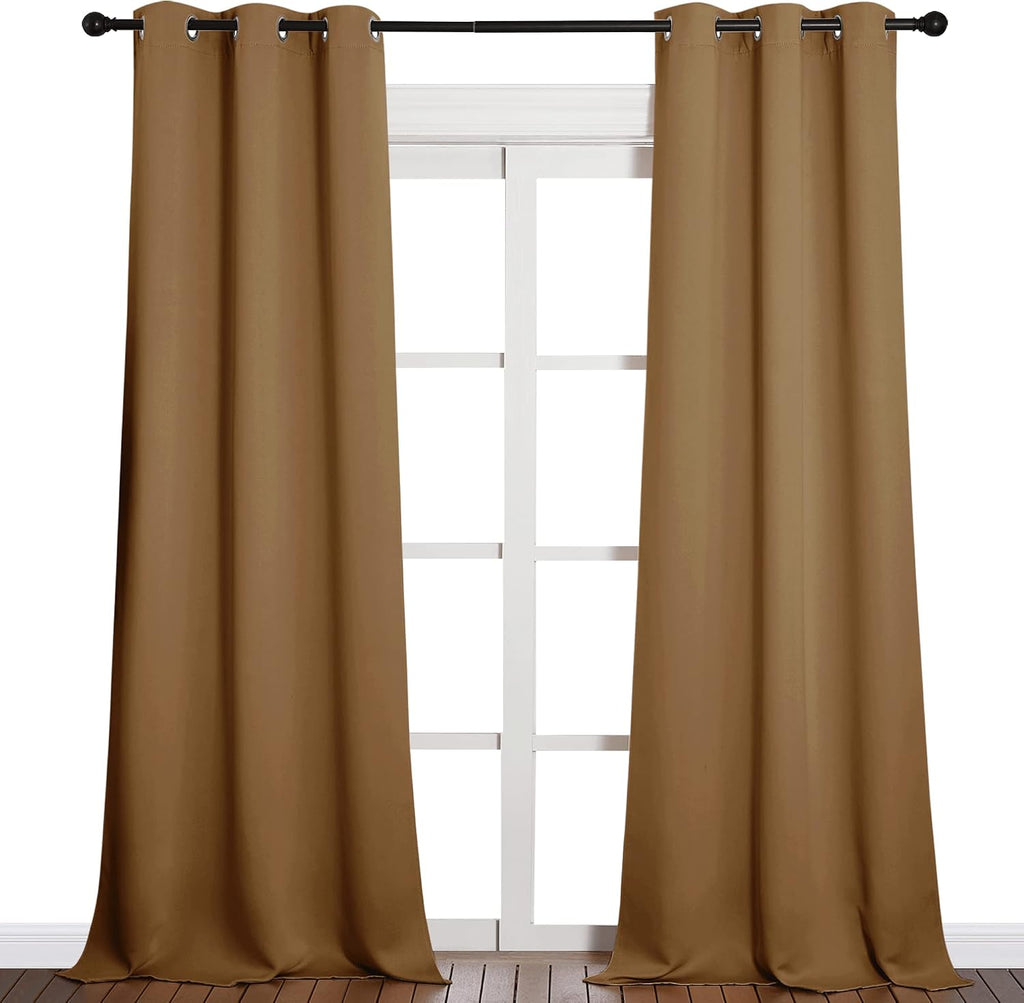 NICETOWN Sleek Blackout Curtains 90 inches Length for Windows, Noise Reducing and Block Draft Panels for Door Doorway Laundry Office…