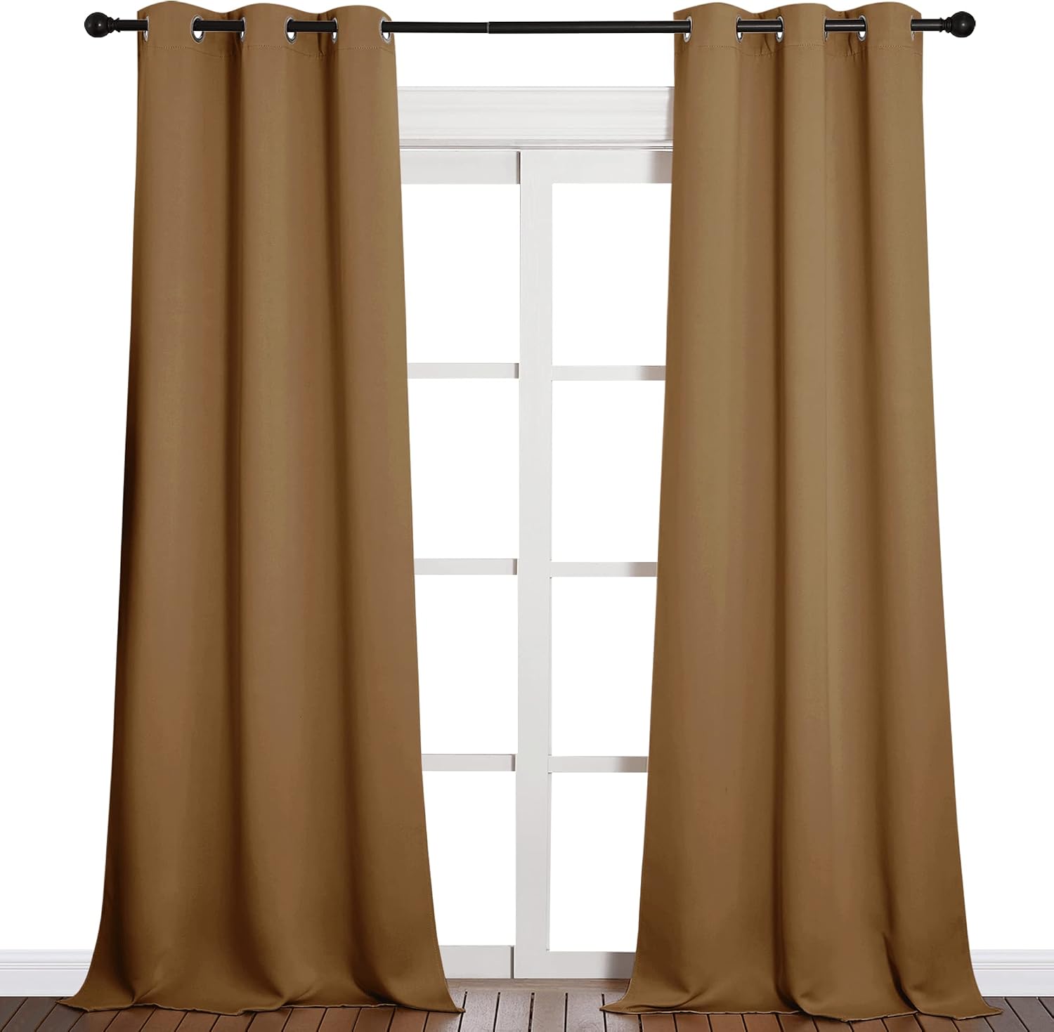 NICETOWN Sleek Blackout Curtains 90 inches Length for Windows, Noise Reducing and Block Draft Panels for Door Doorway Laundry Office…