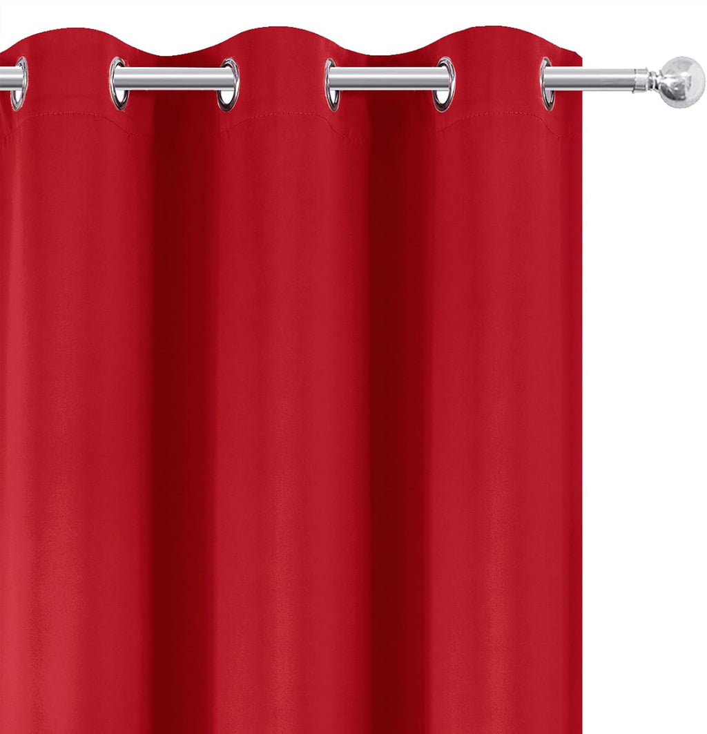Lemomo Blackout Curtains 66 x 72 Inch Long Bright Red Curtains Set of 2 Panels Room Darkening Curtains for Bedroom and Living Room 72 Inch…