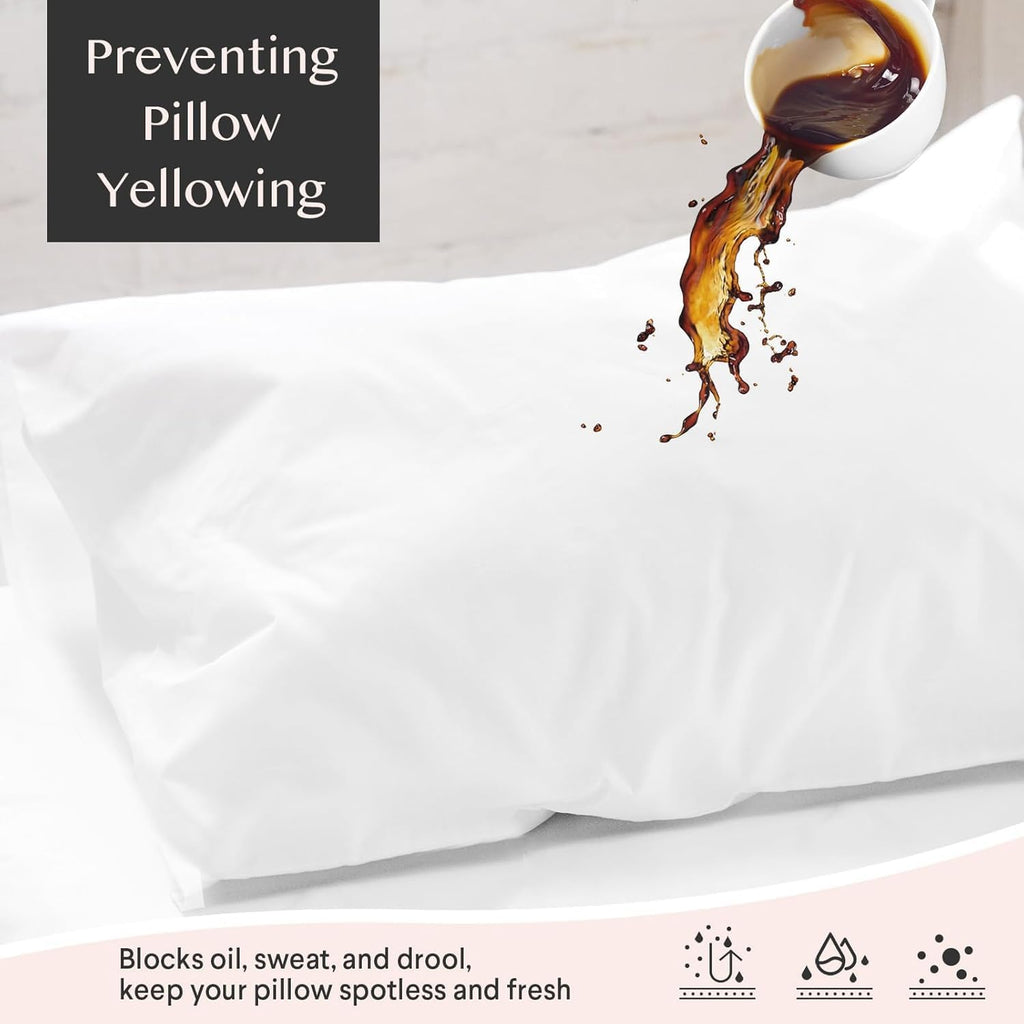 Faunna Pillow Protector with Zipper Queen Size Pillow Covers 100% Waterproof Pillowcases, Cotton, Saliva, Liquids and Stains Proof, Quiet,…
