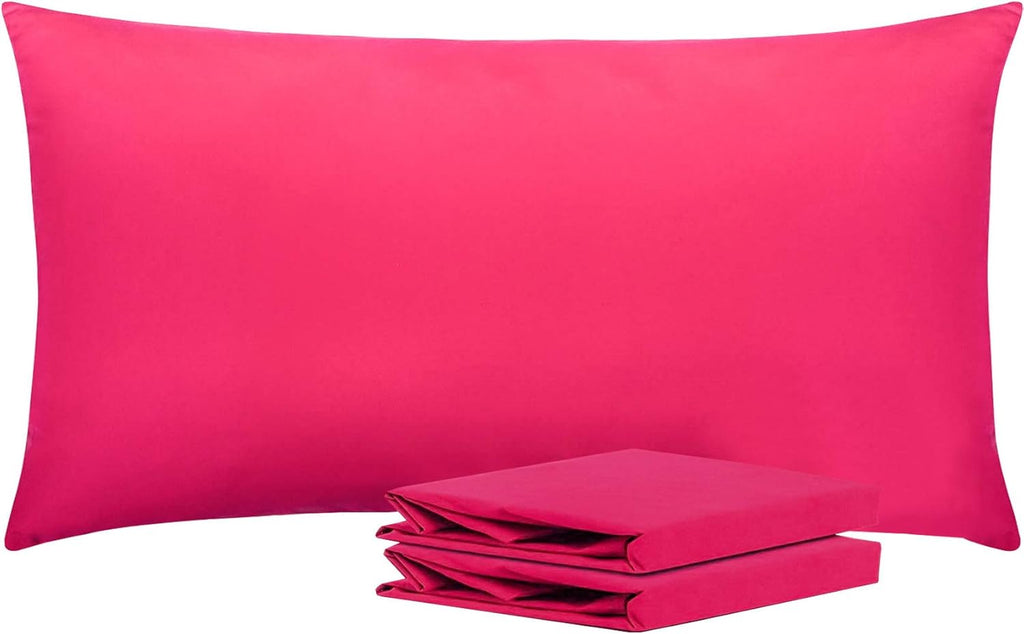 Ntbay King Pillowcase Set - 2 Pack Brushed Microfiber 20x36 Pillowcases - Soft, Wrinkle-Free, Fade-Resistant, Stain-Resistant, Magenta Pill…