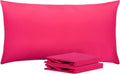 Ntbay King Pillowcase Set - 2 Pack Brushed Microfiber 20x36 Pillowcases - Soft, Wrinkle-Free, Fade-Resistant, Stain-Resistant, Magenta Pill…