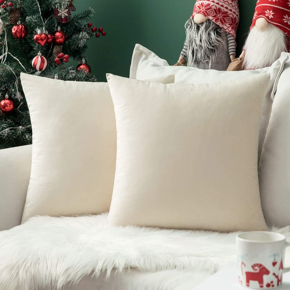 Miulee Velvet Pillow Cover Soft Luxury Decorative Throw Pillow Cover Eruo Sham Single Rectangle Cushion Case for Couch Sofa Bedroom Car Dec…