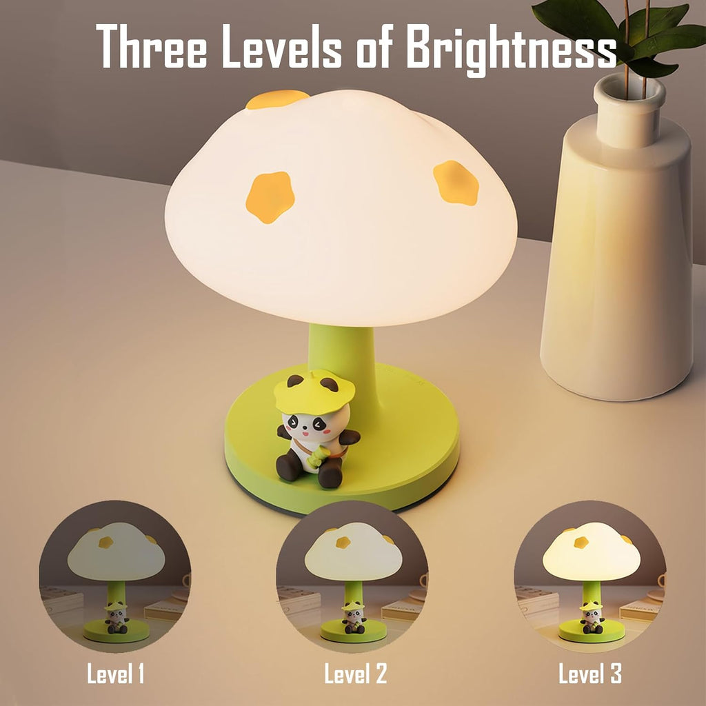 Cloud and Panda Rechargeable Night Light, Safe Soft Silicone Material, 3 Brightness Levels, Tap Control, Warm Light, Toddler Sleeping…