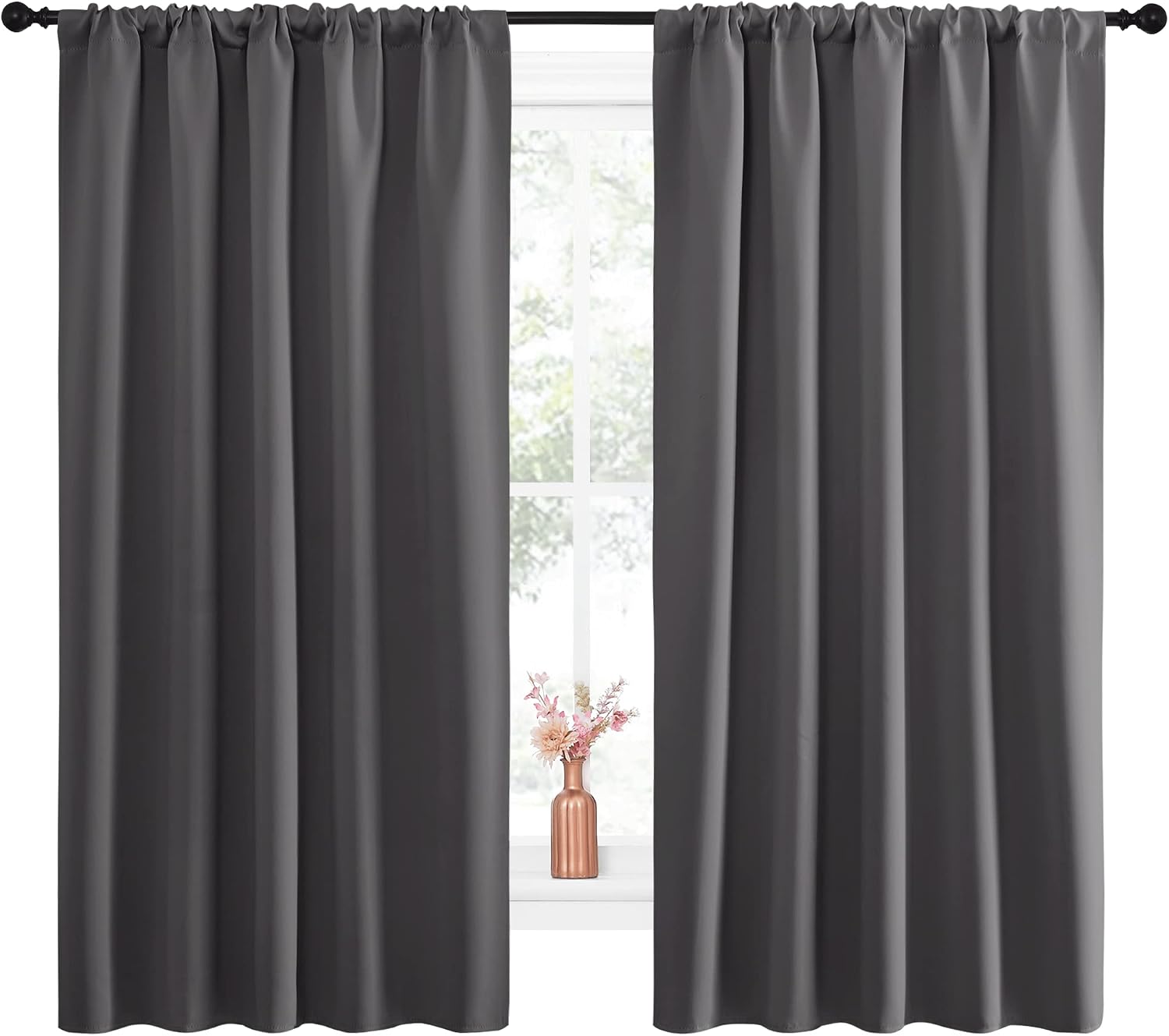 NICETOWN Blackout Curtain Panels for Window - Energy Efficient & Noise Reducing Thermal Insulated Rod Pocket Blackout Drapes/Draperies…