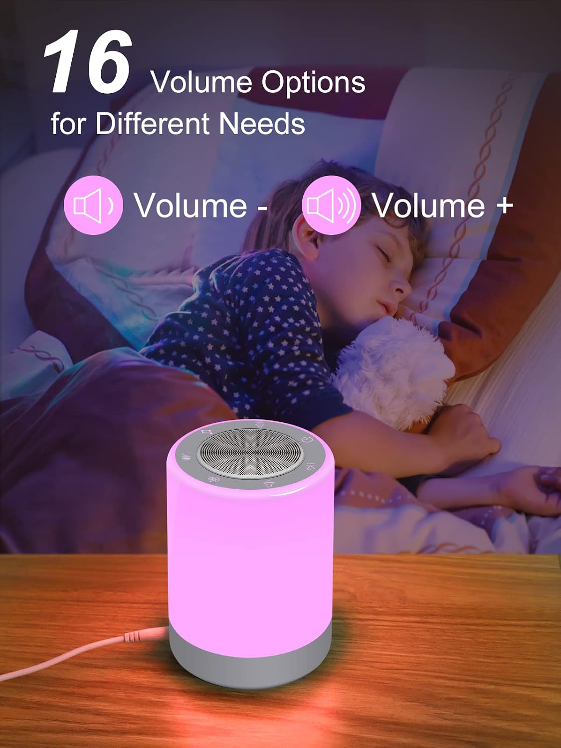 Sound Machine, White Noise Machine for Baby with Night Light, 32 High Fidelity Sounds, Plug in,5 Timers & Memory Feature, Noise Machine for…