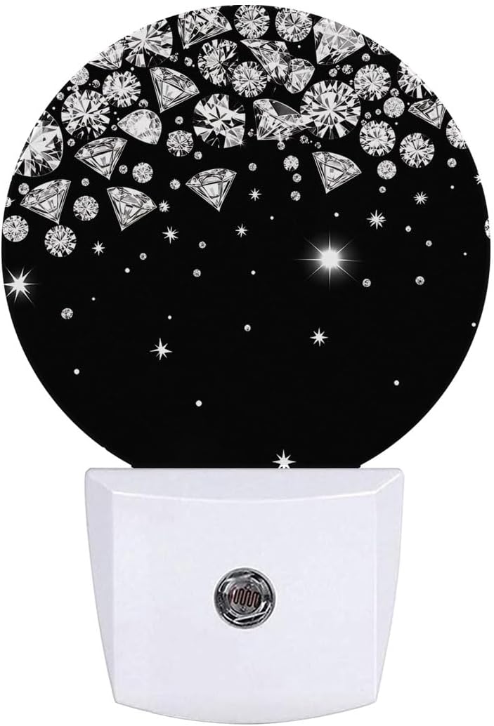 Shiny Diamond Night Light Plug-in Sleep Lamp Led Dusk to Dawn Night Light for Bedroom