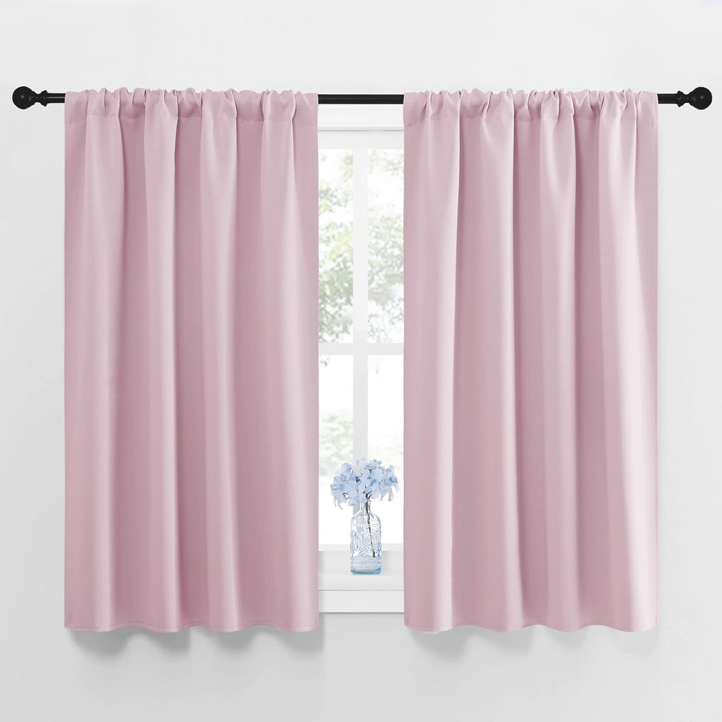 NICETOWN Blackout Curtains for Girls Room - Nursery Essential Thermal Insulated Solid Rod Pocket Top Blackout Drapes (Lavender Pink=Light…