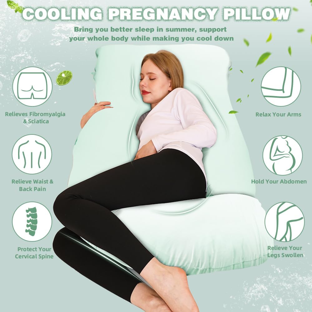 Chilling Home Pregnancy Pillow, Cooling Pregnancy Pillows for Sleeping, Full Body Pillow for Adult, Maternity Pillow for Pregnant Women 63…
