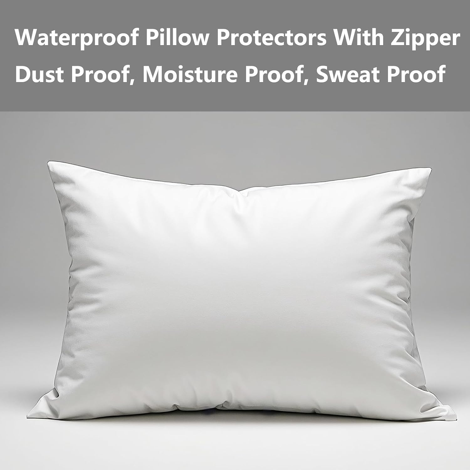 Waterproof Pillow Protectors Standard 20x28 Inches 4 Pack with Zipper Fully Sealed Dust Moisture Sweat Proof Pillow Case Cover Protector…
