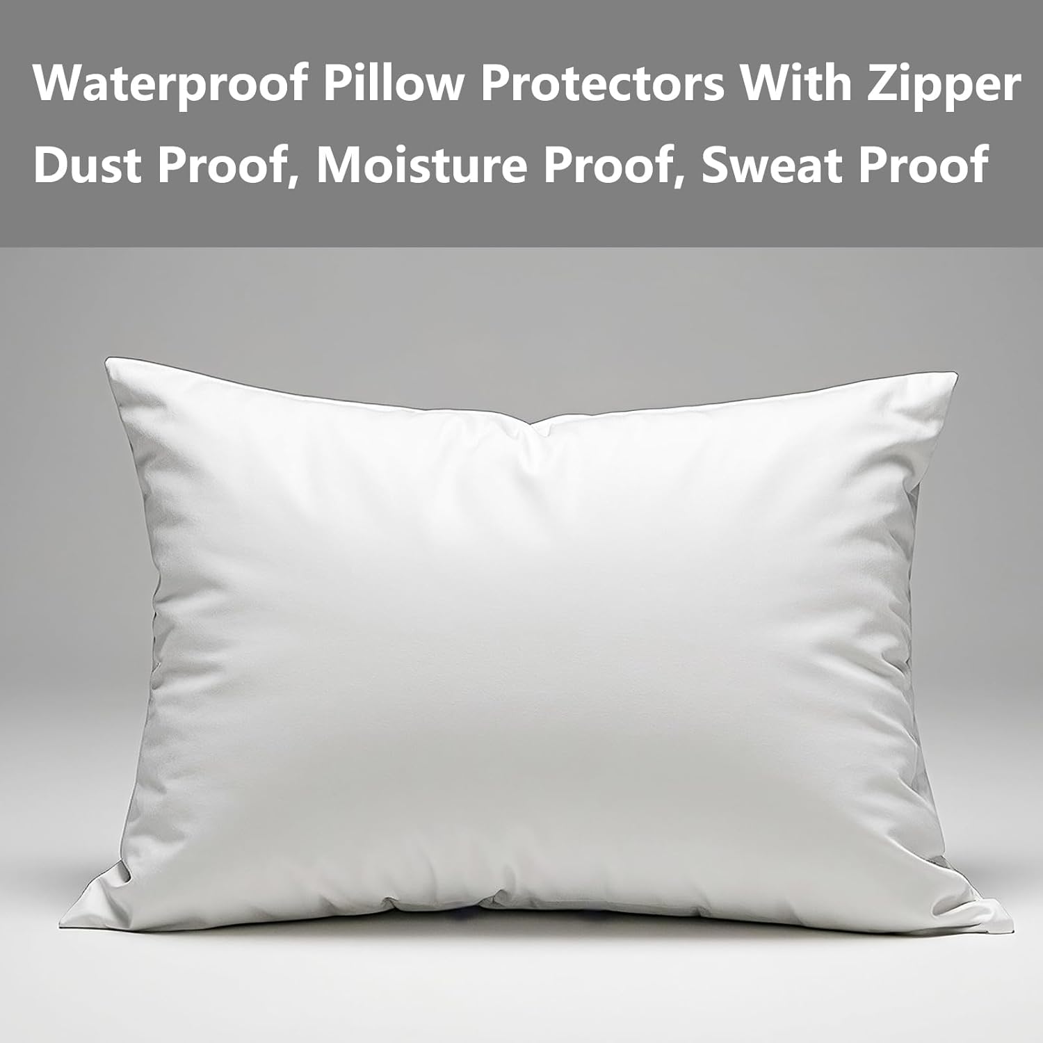 Waterproof Pillow Protectors Standard 20x26 Inches 4 Pack with Zipper Fully Sealed Dust Moisture Sweat Proof Pillow Case Cover Protector…