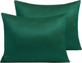Ntbay Zippered Satin Pillow Cases for Hair and Skin, Luxury Standard Hidden Zipper Pillowcases Set of 2, 20x26 Inches, Dark Green 26 Inches…