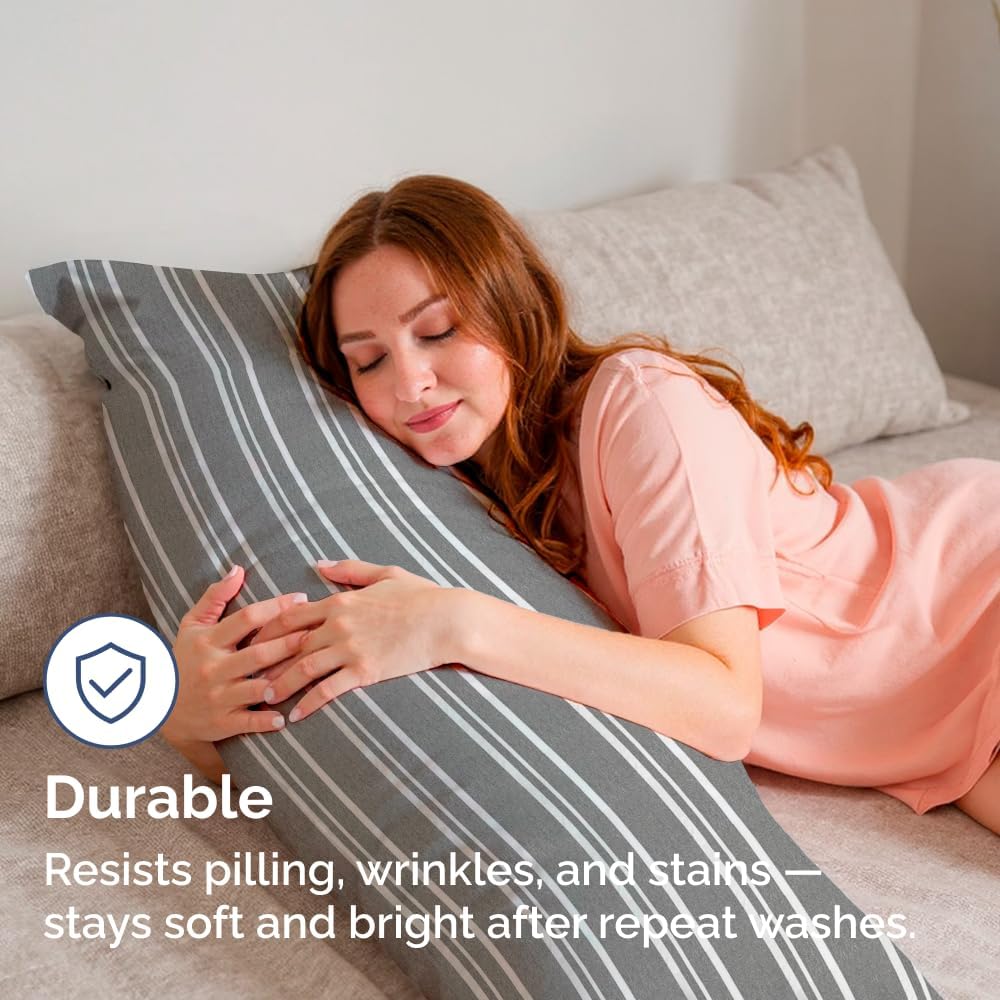 Body Pillowcases Set of 4-20x54 Long Body Pillow Case - Soft Body Pillow Cover for Sleeping & Side Sleepers - Comfy, Breathable & Fade…