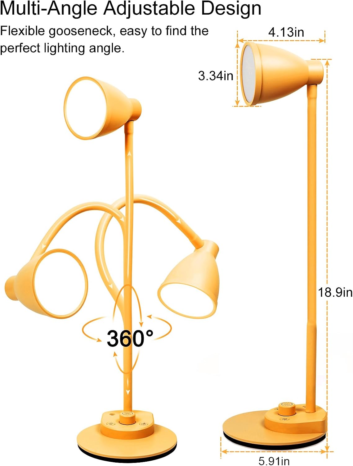 BOHON LED Desk Lamp with USB Charging Port, 3 Color Modes Fully Dimmable Reading Lamp, Auto Dimming Task Lamp, Flexible Neck Table Light…