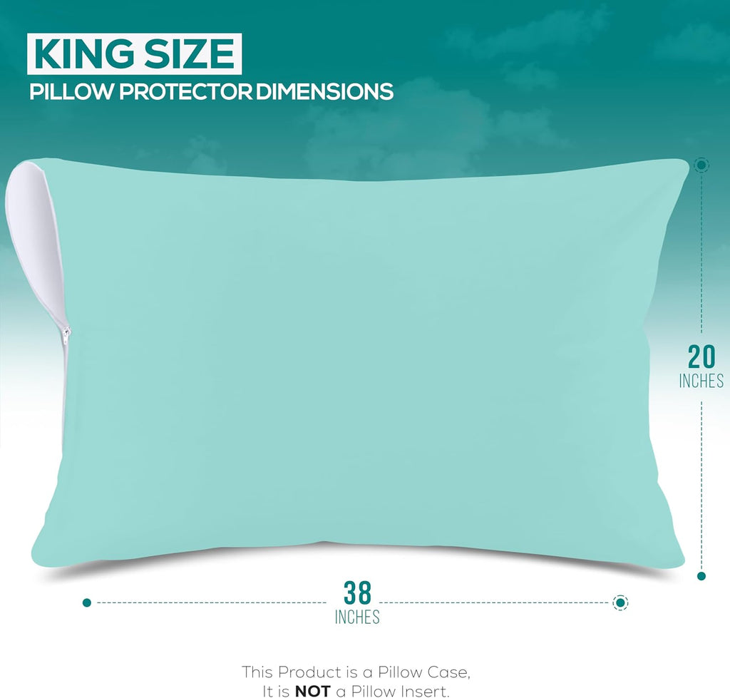 Utopiabedding Utopia Bedding 100% Waterproof Pillow Protectors with Zipper King Size (Set of 2), Bed Bug and Dust Mite Proof Zippered Pillo…