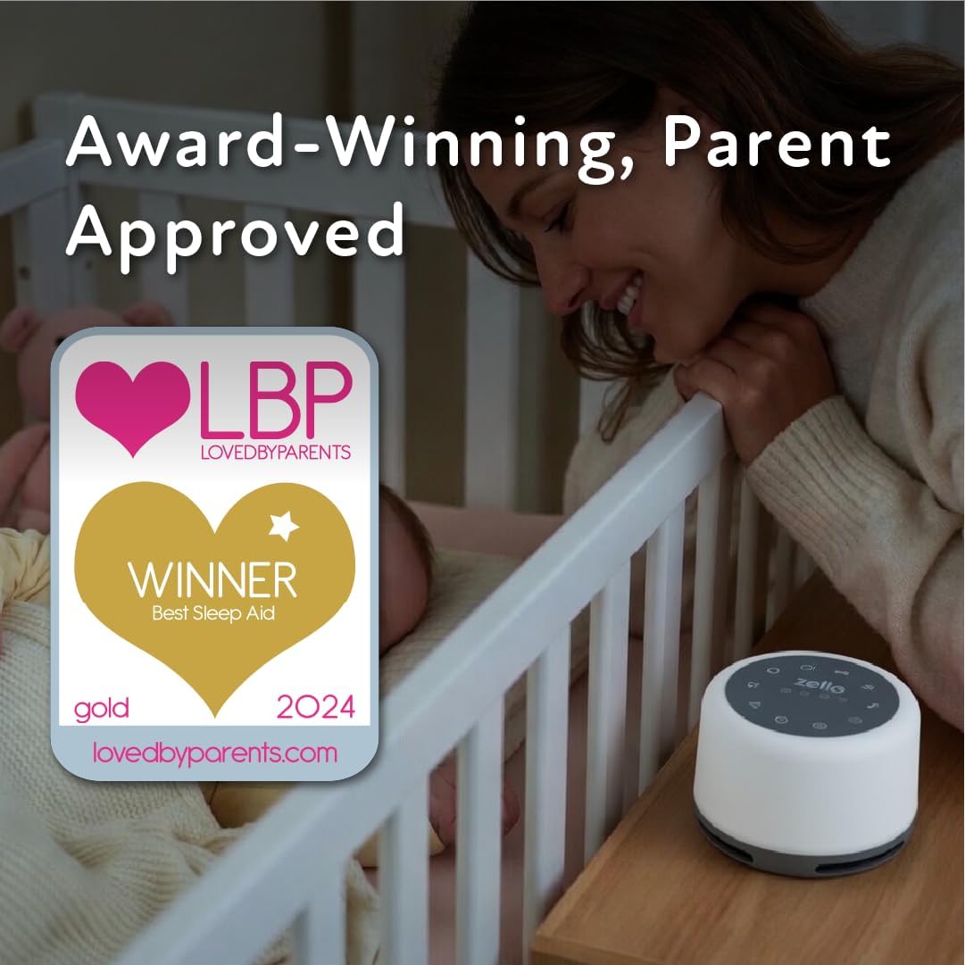 Lumi Zello | Original White Noise Machine for Babies & Adults | 30 Sounds | 7 Colour Night Light | Sleep Timer | USB Rechargeable | White N…