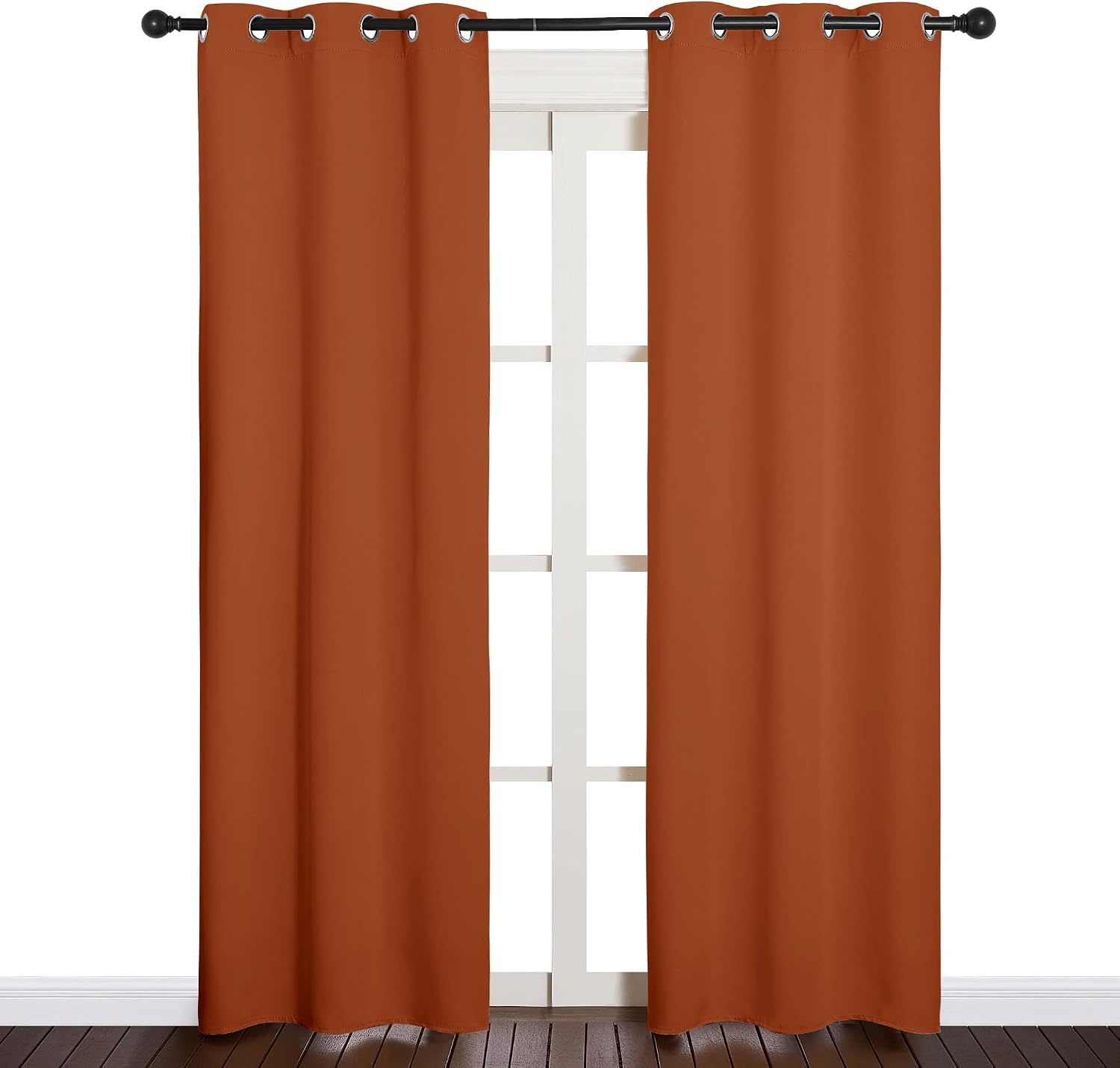 NICETOWN Halloween Blackout Draperies Curtains for Girls Room, Nursery Essential Thermal Insulated Grommet Top Blackout Panels (Burnt…