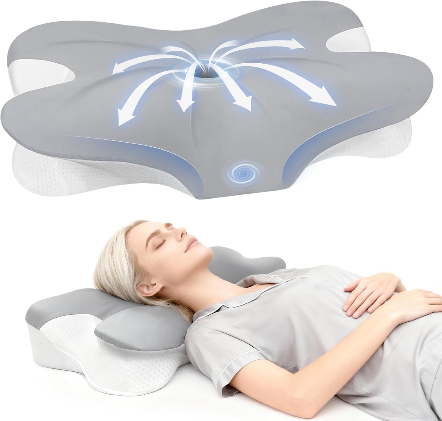 Bnxiang Cervical Neck Pillow for Neck & Sleeping, Ergonomic Contour Neck Support Pillow, Memory Foam Orthopedic Pillow for Side, Back, Stom…