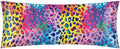 Colorful Leopard Body Pillowcase with Zipper, 20x54 Satin Pillowcase for Hair and Skin, Girls Teens Smooth Full Body Pillow Cases Bedroom…