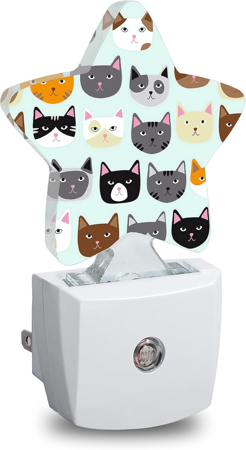 Cats Star Night Light Plug in, Soft Glow Night Light for Kids Bedroom Nursery, Gentle Warm Light for Sleep, Compact Lamp for Hallway…