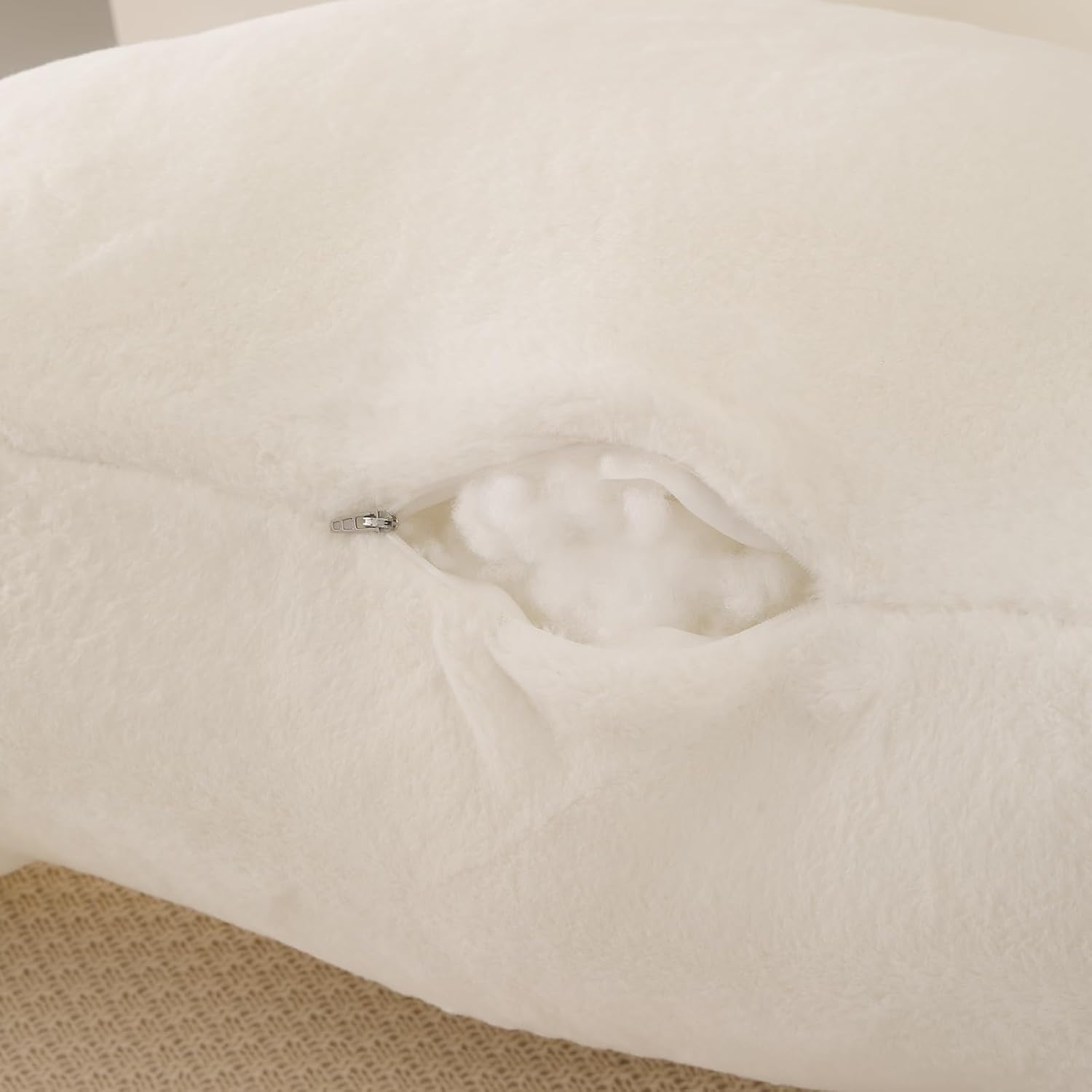 Pajeo Large Plush Backrest Pillow for Sitting in Bed, Faux Fur Sitting Pillow with Support Arms, Oeko-TEX Certified Aesthetic Lounging Pillow…