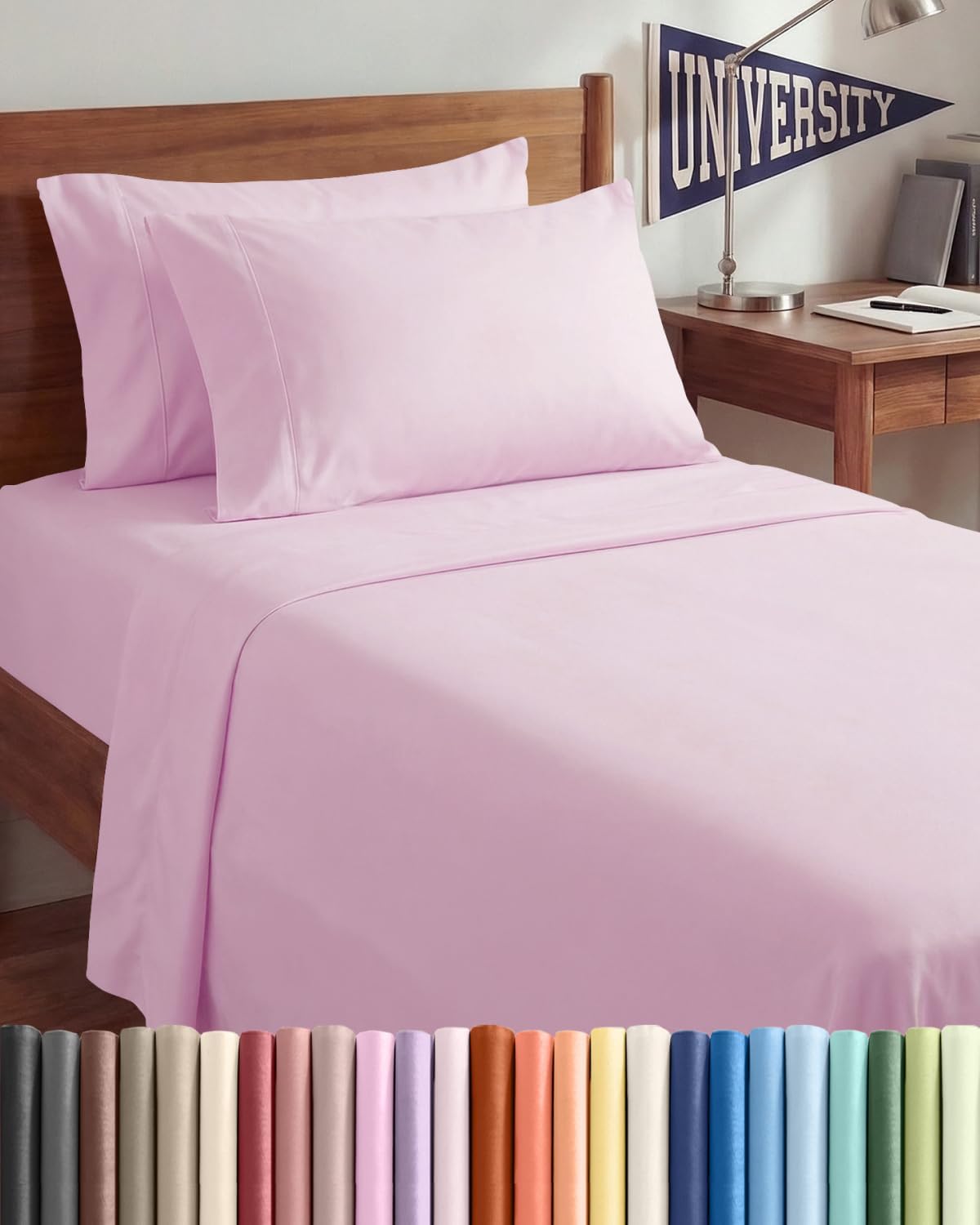 Twin XL 4 Piece Sheet Set - Comfy, Breathable & Cooling - Soft Hotel Luxury Bedding for Women, Men, Kids, Teens and Children - 1 Flat & 1…
