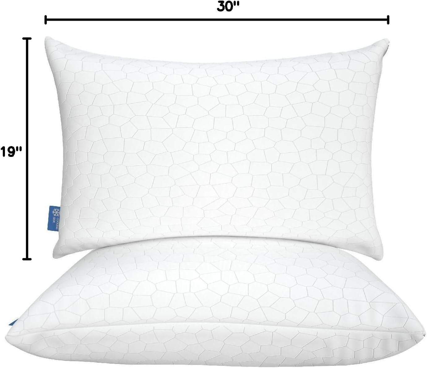 Qutool Cooling Pillow for Sleeping, CertiPUR-US Shredded Memory Foam Queen Pillows Set of 2, Cool Pillow for Hot Sleepers Adjustable Firm P…