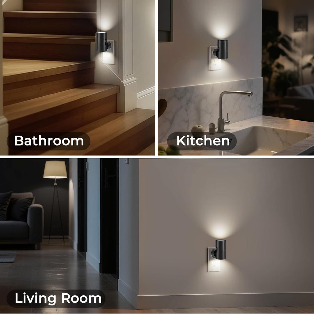 TSEXES LED Night Lights Plug into Wall, Motion Sensor & Dusk to Dawn Sensor, Dimmable 5000K Nightlight with 0-300 lm Adjustable Brightness…