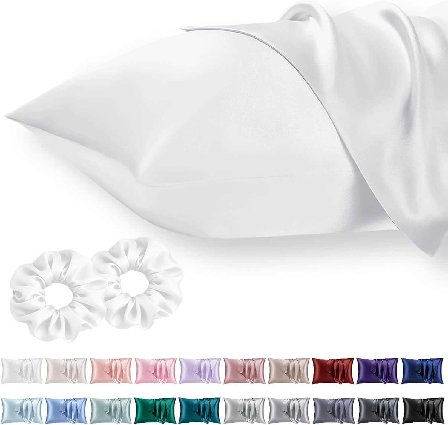 Vielit King Satin Pillowcase for Hair 2pc, Similar to Silk Pillow Cases, Easier comfort Than Silk Pillowcase Gifts for Women…