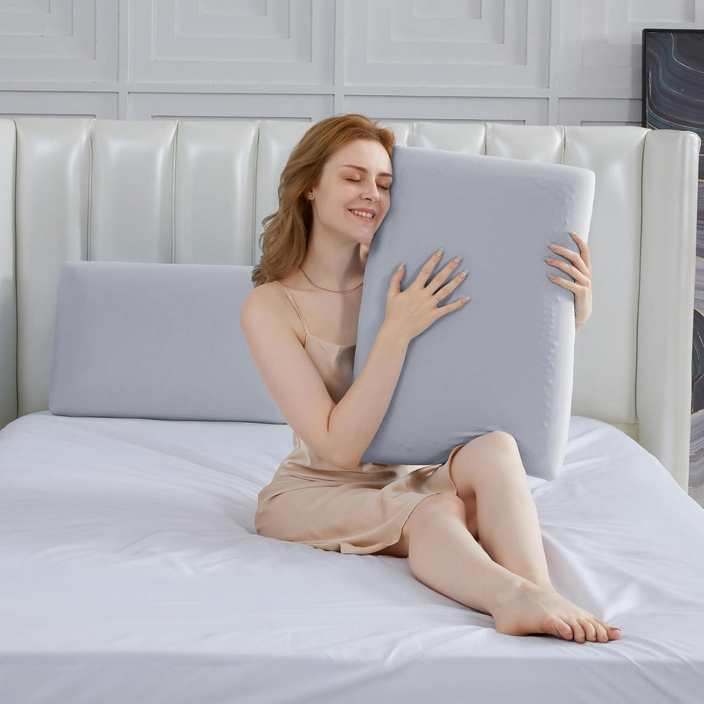 SAPHREAS Cooling Gel Memory Foam Pillow for Side, Back and Stomach Sleepers, Standard Size Cool Bed Pillow for Sleeping, Removable &…