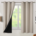 BGment Thermal Insulated 100% Blackout Curtains for Bedroom with Black Liner, Double Layer Full Room Darkening Noise Reducing Grommet Curta…