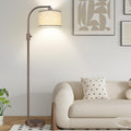 Nintiue Upgraded Modern Arc Dimmable Tall Standing Floor Lamp with Linen Shade, 1200 Lumens LED Bulb Included, for Living & Reading Room…