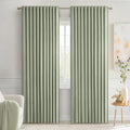 Miulee Sage Green Back Tab Blackout Curtains 84 Inch Length 2 Panels Set for Living Room Bedroom Privacy, Rod Pocket/Pinch Pleated Thermal…