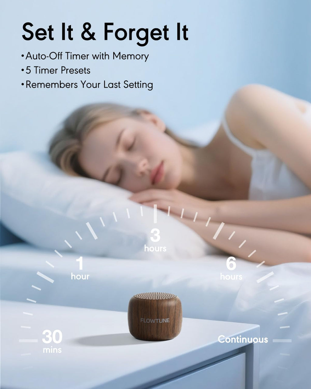 Sound Machine Flowtune White Noise Machine for Baby Adults, Mini Portable Sound Machine for Travel, 6H Timer, 18 Soothing Sleep Sounds…
