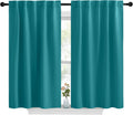 NICETOWN Blackout Curtains and Drapes for Kitchen - (Peacock Teal Color) 34 inches Wide by 48 inches Long, 2 Panels Set, Thermal…