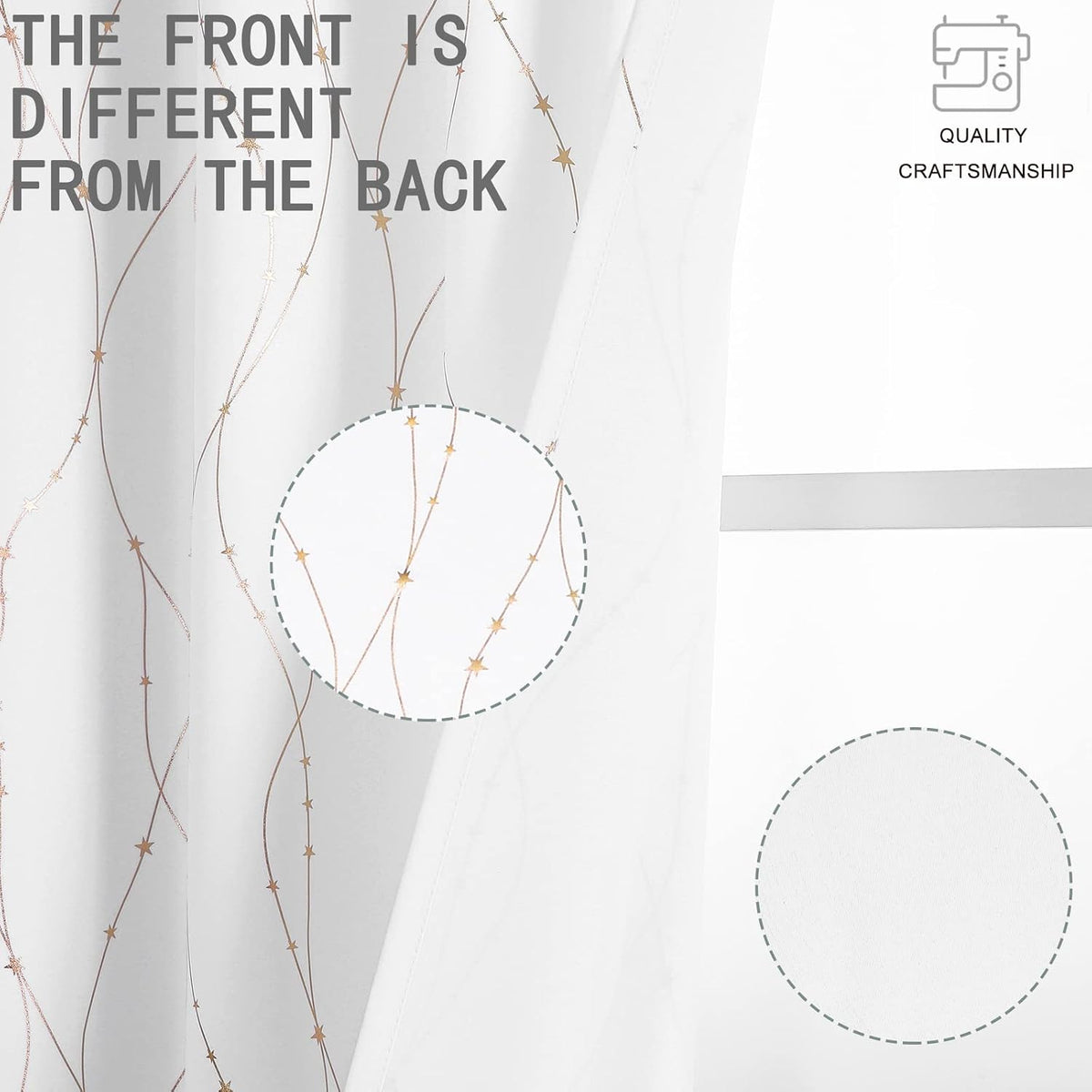 Smileweaver SMILE WEAVER White Christmas Curtains 54 Inch Length for Bedroom, Room Darkening Curtains with Gold Star Printed Noise Reducing…
