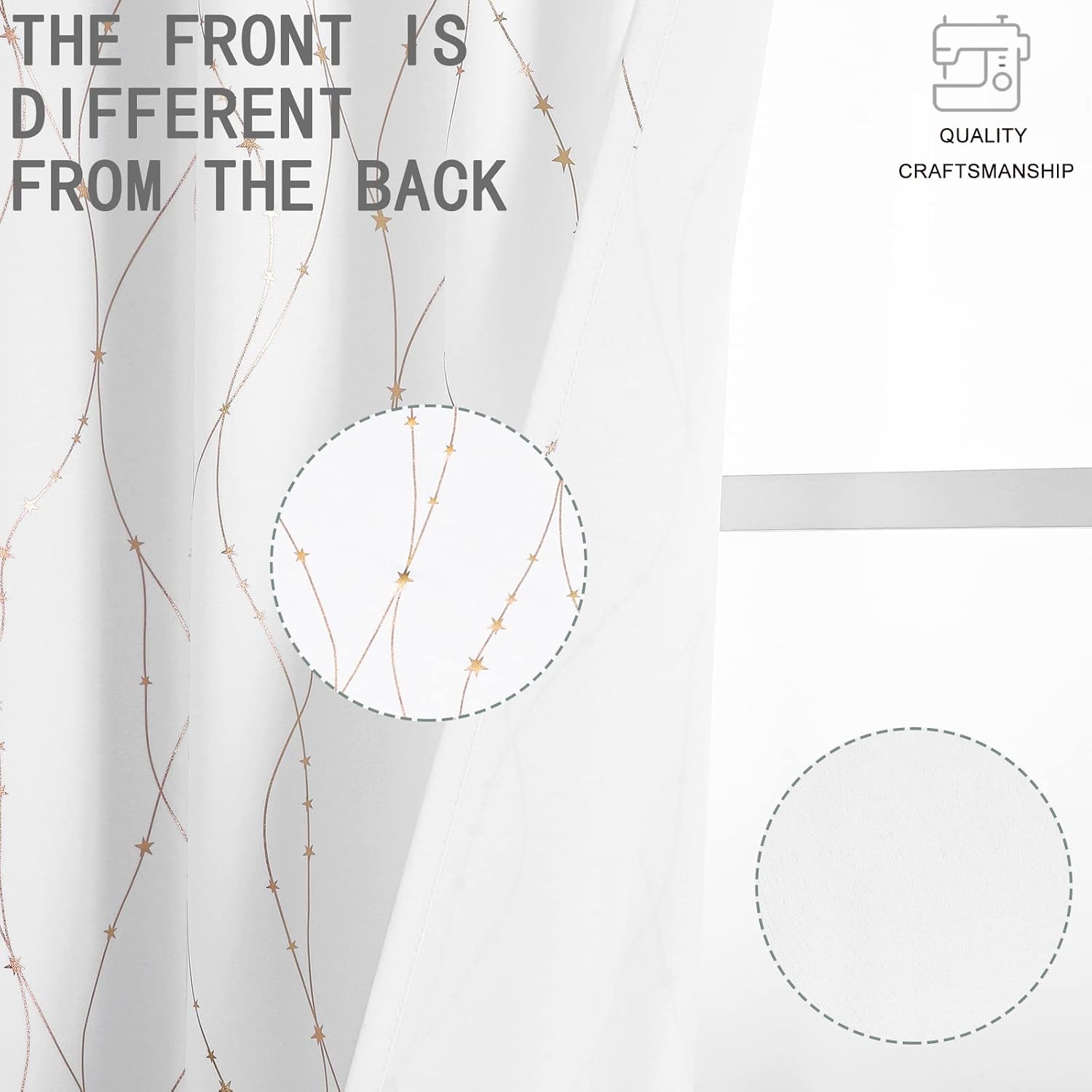 Smileweaver SMILE WEAVER White Christmas Curtains 96 Inch Length for Bedroom, Room Darkening Curtains with Gold Star Printed Noise Reducing…