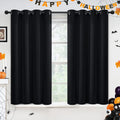 Yakamok Blackout Curtains for Bedroom, Thermal Insulated Blackout Grommet Top Drapes for Living Room, Black,52x45 Inch, 2 Panels