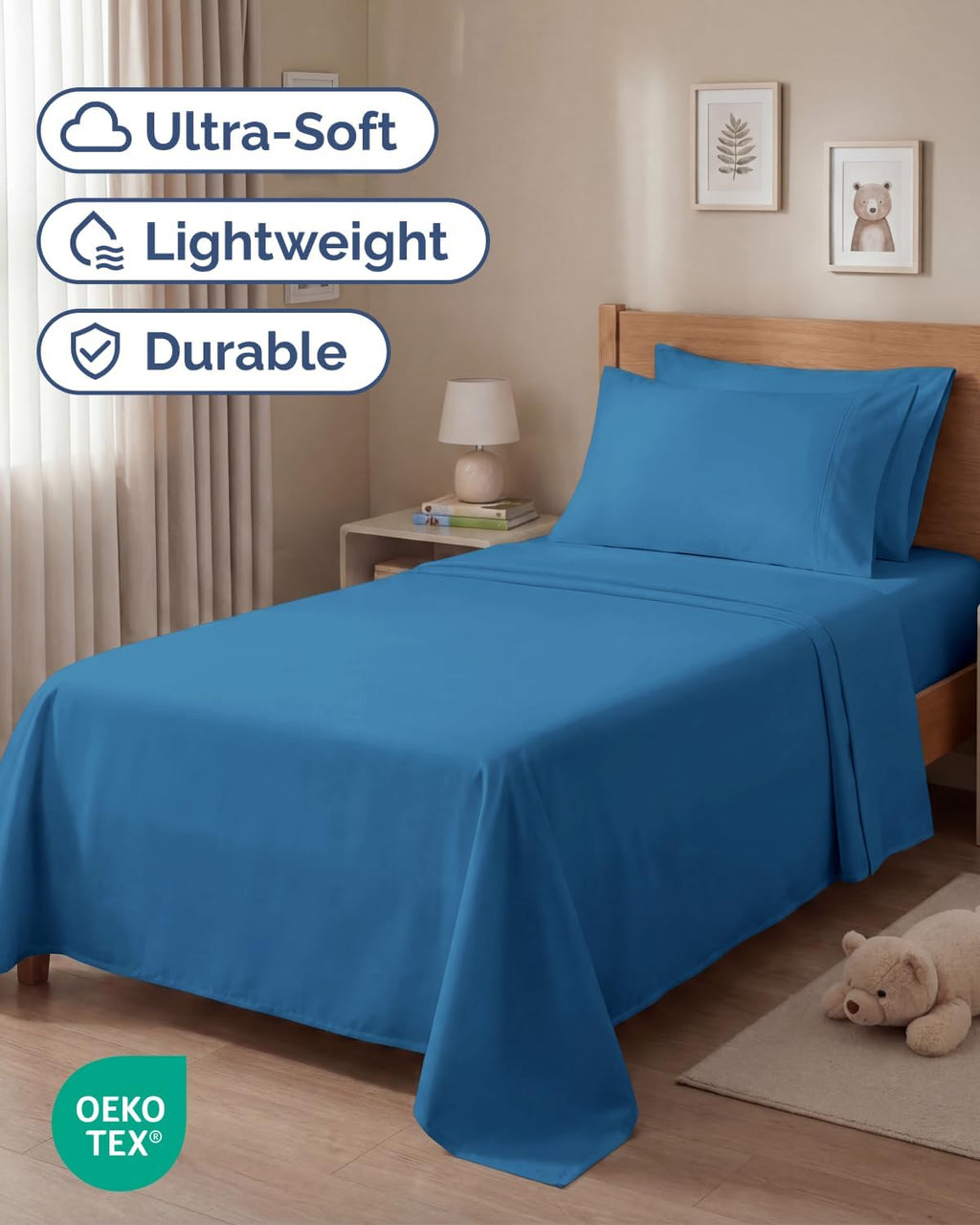 Twin 4 Piece Sheet Set - Comfy, Breathable & Cooling - Hotel Luxury Bedding for Women, Men, Kids, Teens & Children - 1 Flat & 1 Fitted…