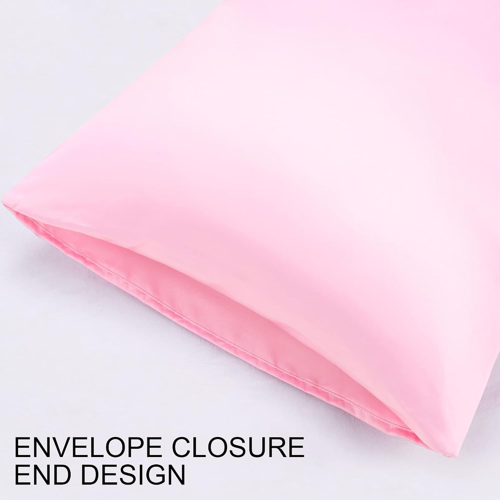 uxcell 2 Pack Silk Satin Pillowcase for Hair and Skin, Cool, Silky, Soft Breathable Pillow Cases Standard Size 20x26 Inch Sateen Pillowcase…