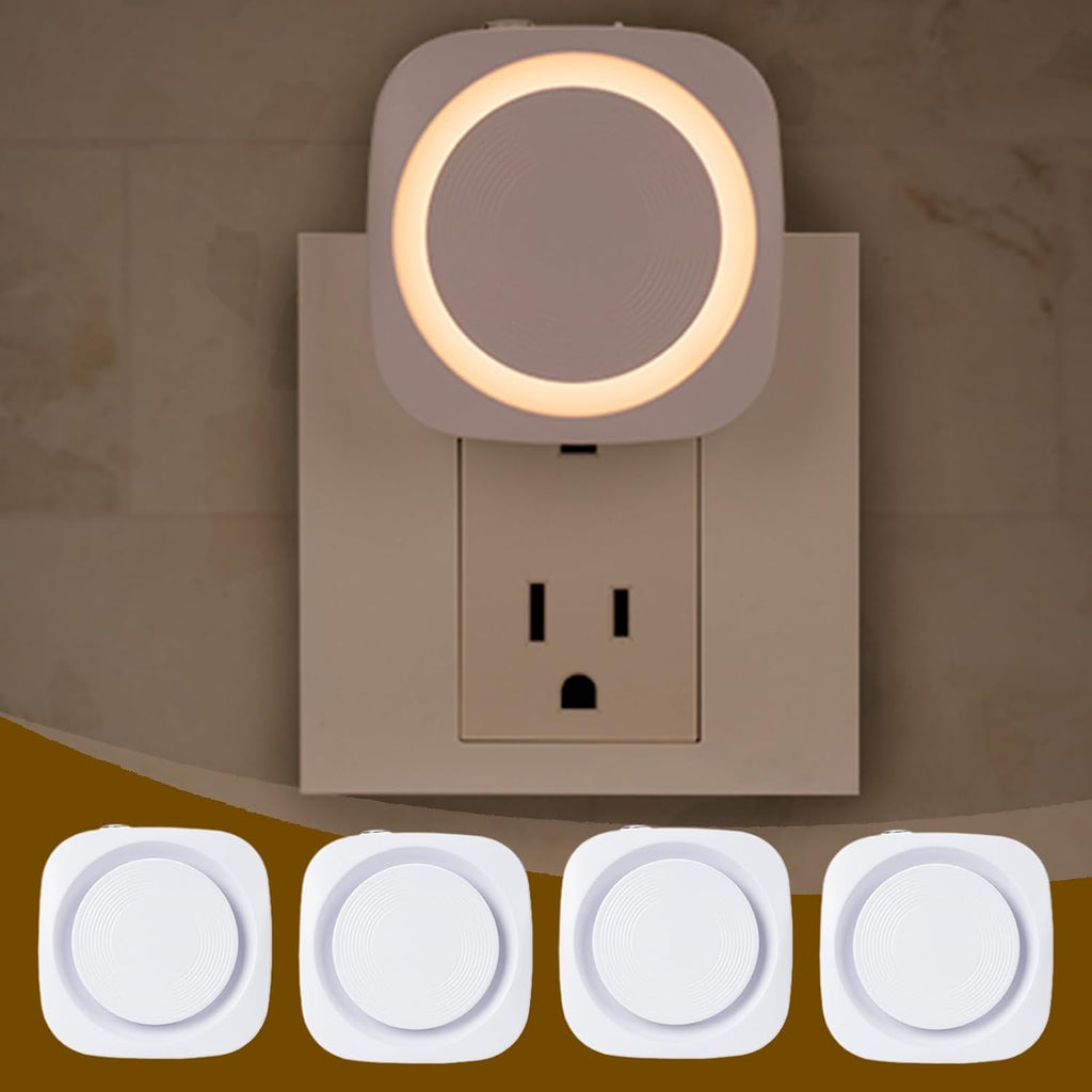 adornyourlifewithelegance Warm White Night Lights Plug in to Wall,4 Packs Dimmable Night Light with Auto Dusk to Dawn Sensor, Soft Glow Nigh…